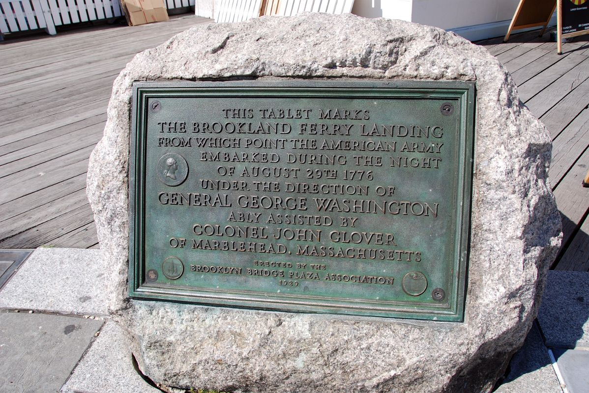 18 New York Brooklyn Ferry Landing Plaque American Army Embarked On August 29 1776 With George Washington At Brooklyn Heights